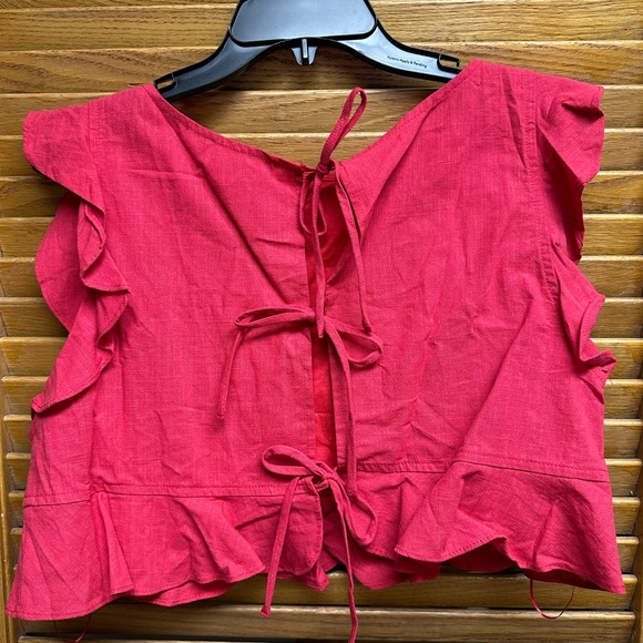 Altar'd State Red Ruffled Crop Top - Picture 2 of 4
